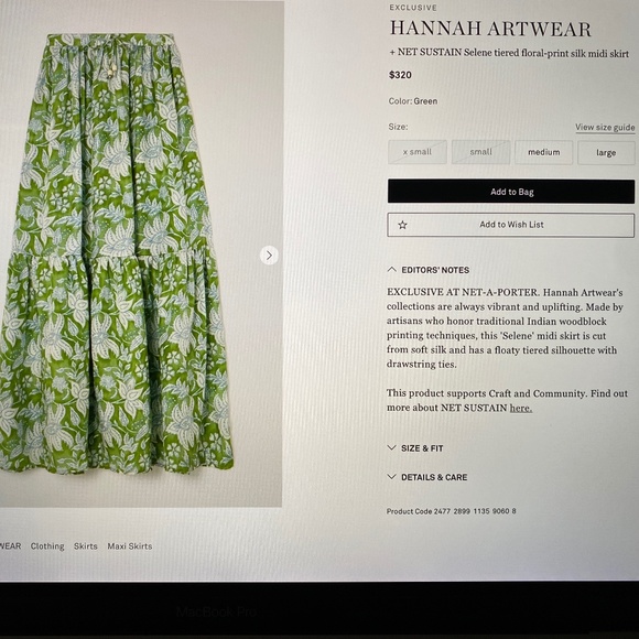 HANNAH ARTWEAR Silk Skirt & Matching Silk Blouse Set Size Top M/US6 Skir… - Picture 12 of 16